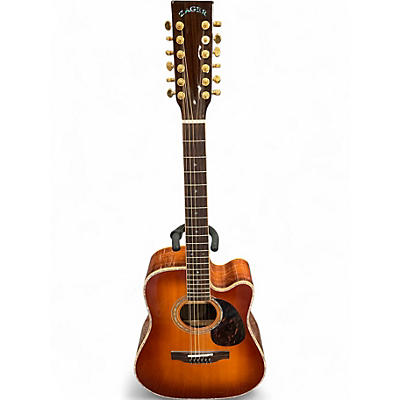 Used 2022 Zager zad-900ce12 Cherry Sunburst 12 String Acoustic Electric Guitar