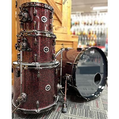 Used 2023 Bucks County Drum Co 4 piece Prime Series Birch Red Galaxy Drum Kit