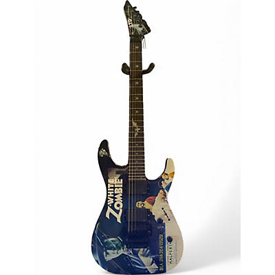 Used 2023 ESP LTD Kirk Hammett Signature White Zombie Graphic Solid Body Electric Guitar