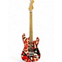Used 2023 EVH Striped Series Frankie Red with Black and White Stripes Solid Body Electric Guitar Red with Black and White Stripes
