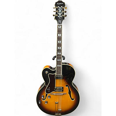 Used 2023 Epiphone Broadway Left Handed Vintage Sunburst Hollow Body Electric Guitar