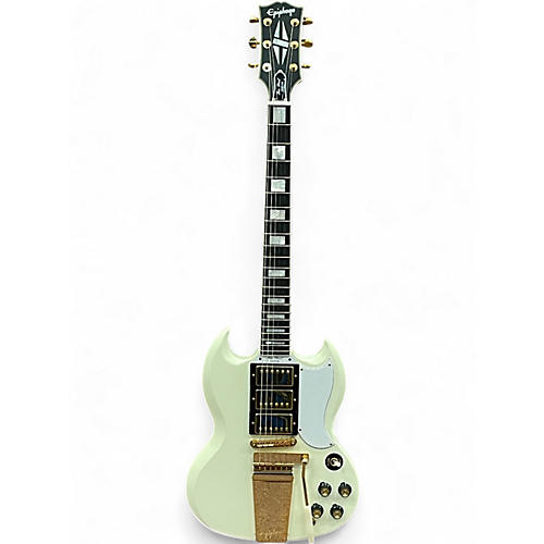 Used 2023 Epiphone Inspired by Gibson Custom 1963 SG Custom With Maestro Classic White Solid Body Electric Guitar Classic White