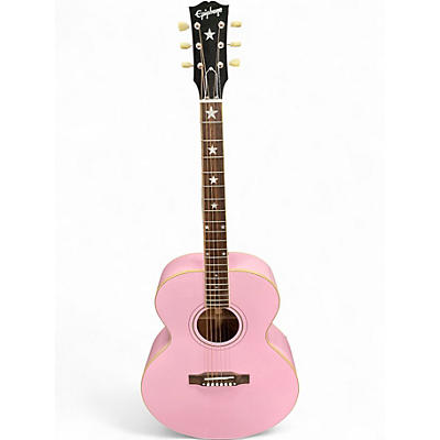 Used 2023 Epiphone J-180 LS Acoustic-Electric Guitar Pink Acoustic Electric Guitar