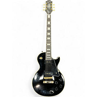 Used 2023 Epiphone Les Paul Custom P-90 Guitar Center-Exclusive Ebony Solid Body Electric Guitar