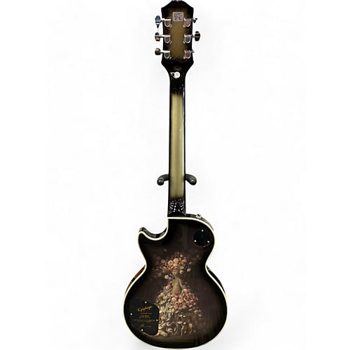 Epiphone Used 2023 Epiphone Les Paul Custom Study For Self Portrait with Rose Skirt Antique Silver Burst Solid Body Electric Guitar Antique Silver Burst