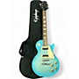 Used 2023 Epiphone Les Paul Traditional Pro IV Worn Pacific Blue Solid Body Electric Guitar Worn Pacific Blue