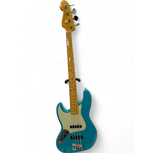 Used 2023 Fender AMERICAN PROFESSIONAL II JAZZ BASS LEFT HANDED Miami Blue Electric Bass Guitar Miami Blue