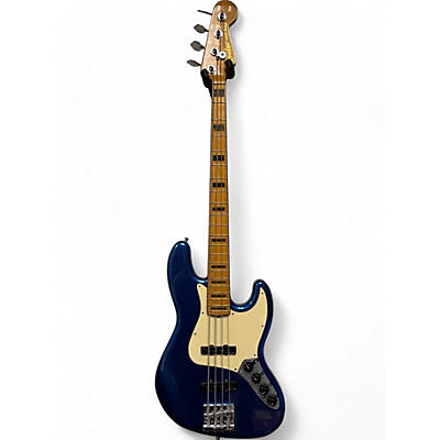 Used 2023 Fender AMERICAN ULTRA JAZZ BASS Metallic Blue Electric Bass Guitar