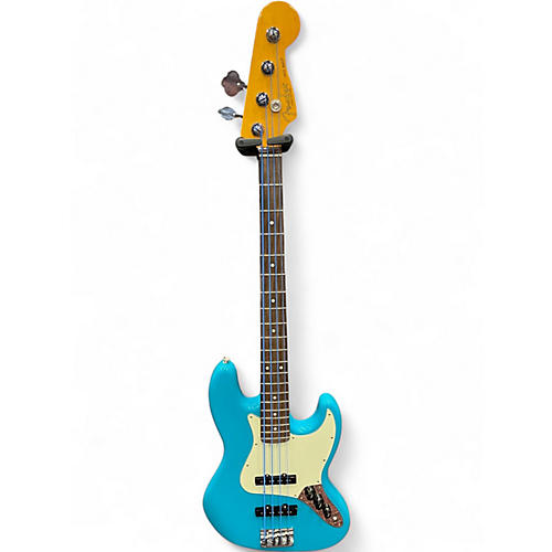 Used 2023 Fender American Professional II Jazz Bass Miami Blue Electric Bass Guitar Miami Blue