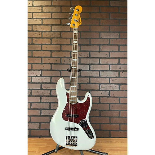 Fender Used 2023 Fender American Ultra Jazz Bass Olympic Pearl Electric Bass Guitar Olympic Pearl