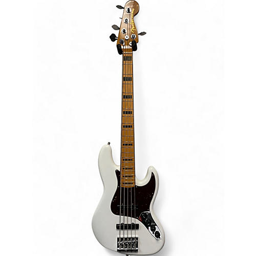 Fender Used 2023 Fender American Ultra Jazz Bass V Pearl White Electric Bass Guitar Pearl White