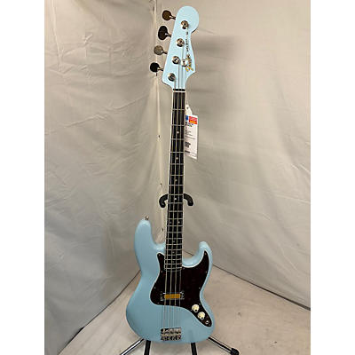 Fender Used 2023 Fender Gold Foil Jazz Sonic Blue Electric Bass Guitar