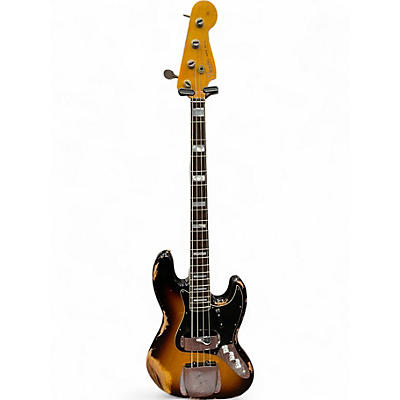 Used 2023 Fender LTD CUSTOM 64' JAZZ BASS HEAVY RELIC 3 Tone Sunburst Electric Bass Guitar