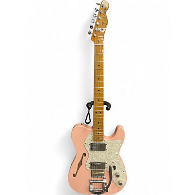 Used 2023 Fender Limited Edition Vintera '70s  Thinline Telecaster Shell Pink Hollow Body Electric Guitar