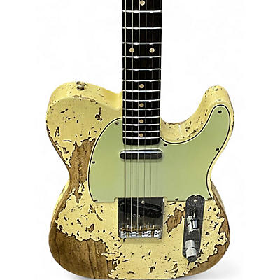 Used 2023 Fender WILDWOOD 10 1959 TELECASTER SUPER RELIC VINTAGE WHITE Solid Body Electric Guitar