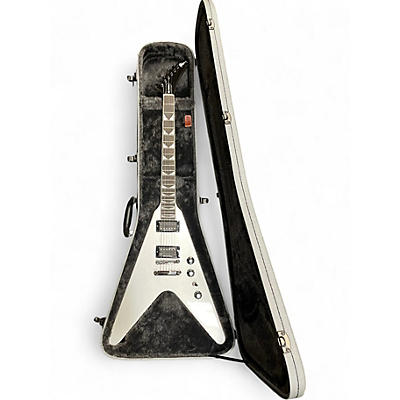 Used 2023 Gibson Dave Mustaine Flying V Silver Solid Body Electric Guitar