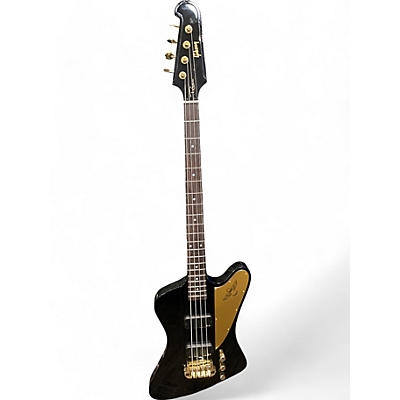 Used 2023 Gibson Thunderbird Black and Gold Electric Bass Guitar