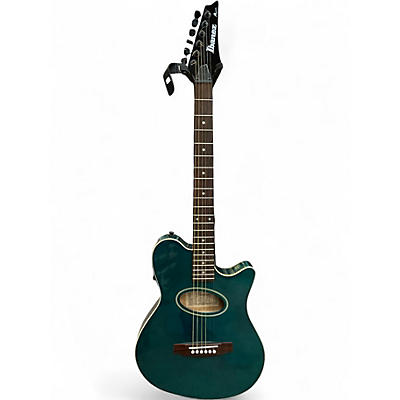 Used 2023 Ibanez Alt10 TT Trans Turquoise Acoustic Electric Guitar
