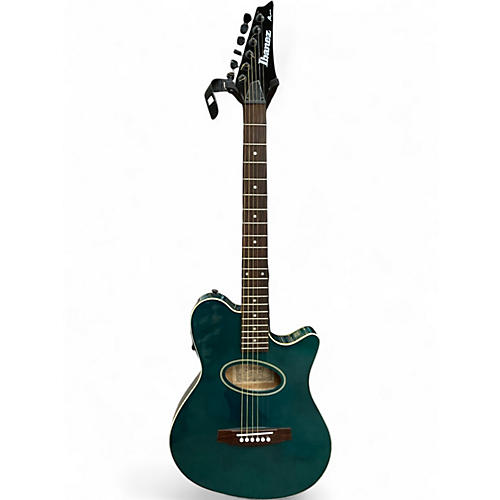 Used 2023 Ibanez Alt10 TT Trans Turquoise Acoustic Electric Guitar Trans Turquoise