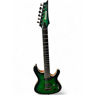 Used 2023 Ibanez PRESTIGE S6521Q Blue Burst Solid Body Electric Guitar