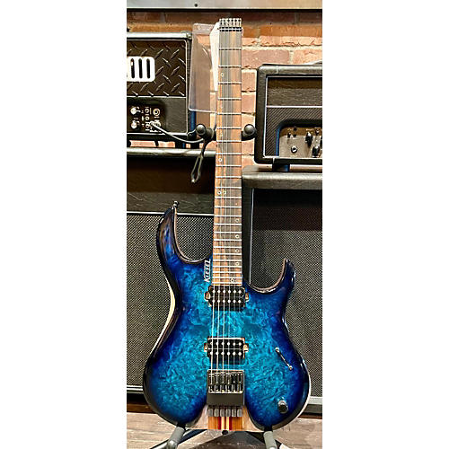 Kiesel Used 2023 Kiesel Hk Headless 6 String FMT Neckthru Trans Aqua Burst Solid Body Electric Guitar Trans Aqua Burst