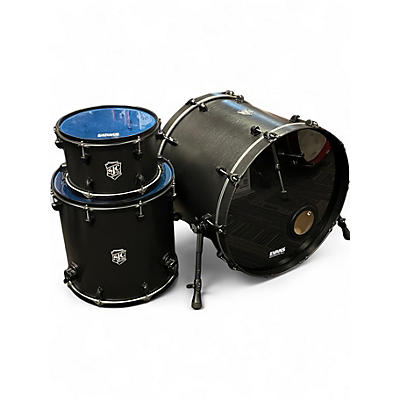 Used 2023 SJC Drums 3 Piece Custom M5 maple Satin Black Stain Drum Kit