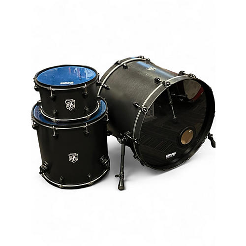 Used 2023 SJC Drums 3 Piece Custom M5 maple Satin Black Stain Drum Kit Satin Black Stain