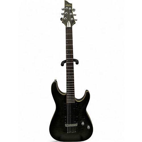 Used 2023 Schecter Guitar Research C1 Platinum Trans Black Solid Body Electric Guitar Trans Black