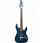 Used 2023 Schecter Guitar Research C1 Platinum Trans Blue Solid Body Electric Guitar Trans Blue