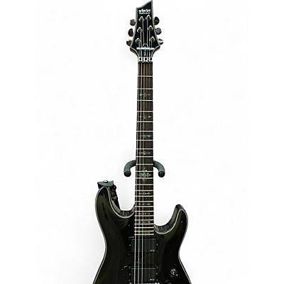 Used 2023 Schecter Guitar Research Damien Elite 6 Floyd Rose Silver Sparkle Solid Body Electric Guitar