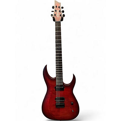 Used 2023 Schecter Guitar Research Sunset-6 Extreme Scarlett Burst Solid Body Electric Guitar