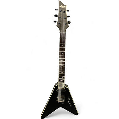 Used 2023 Schecter Guitar Research V1 SLS Elite Evil Twin Satin Black Solid Body Electric Guitar