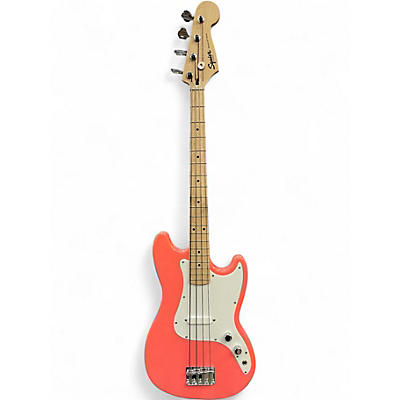 Used 2023 Squier Bronco Tahitian Coral Electric Bass Guitar