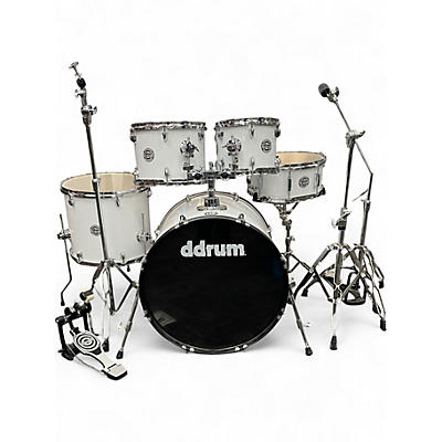 Used 2023 ddrum 5 Piece D2 White Drum Kit