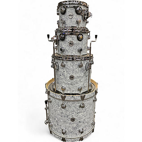 Used 2024 DW 4 Piece  Collectors Series Maple White Chaos Drum Kit White Chaos