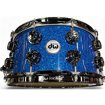 Used 2024 DW 7X14 Collectors Maple Blue Glass Sparkle Drum