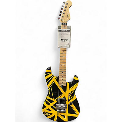 Used 2024 EVH EVH STRIPE SERIES Black and Yellow Solid Body Electric Guitar