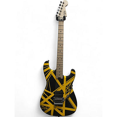 EVH Used 2024 EVH Striped Series Black and Yellow Solid Body Electric Guitar