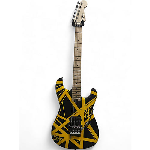 EVH Used 2024 EVH Striped Series Black and Yellow Solid Body Electric Guitar Black and Yellow