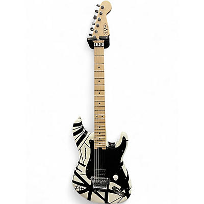 Used 2024 EVH Striped Series White with Black Stripes Solid Body Electric Guitar