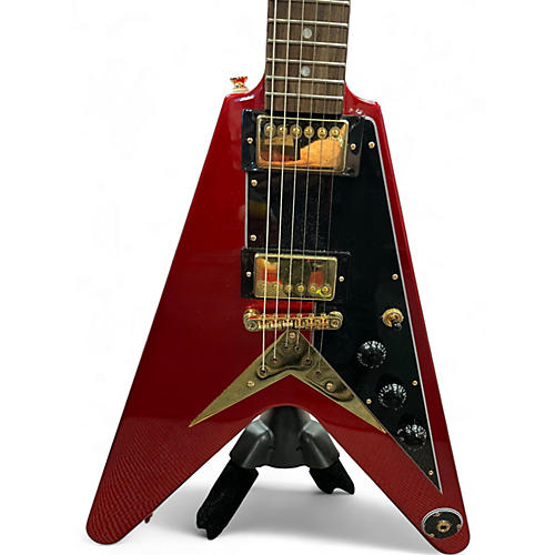 Used 2024 Epiphone Flying V 58' reissue Ruby Red Sparkle Solid Body Electric Guitar Ruby Red Sparkle