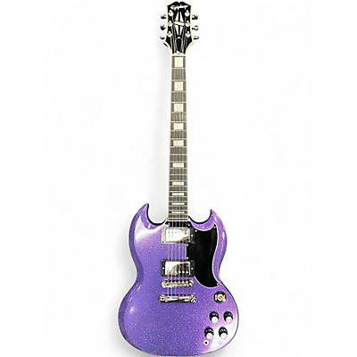Used 2024 Epiphone INSPIRED BY GIBSON SG CUSTOM PURPLE SPARKLE Solid Body Electric Guitar