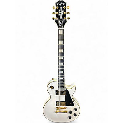 Used 2024 Epiphone Les Paul Custom Alpine White Solid Body Electric Guitar