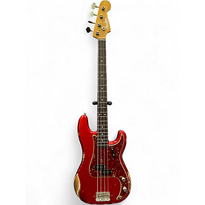 Used 2024 Fender 1963 Heavy Relic Precision Bass Candy Apple Red Electric Bass Guitar