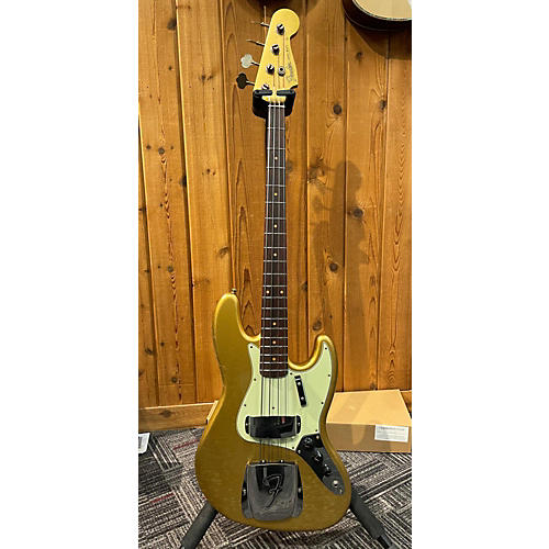 Fender Used 2024 Fender Custom Shop 63 Jazz Bass Journeyman Relic Aztec Gold Electric Bass Guitar Aztec Gold