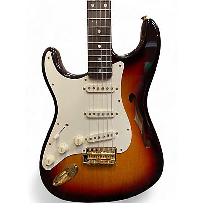 Used 2024 Fender Custom Shop Artisan Korina Strat Left Handed 3 Color Sunburst Hollow Body Electric Guitar