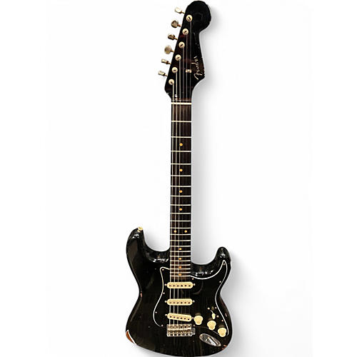 Used 2024 Fender DUAL MAG II RELIC Black Solid Body Electric Guitar Black