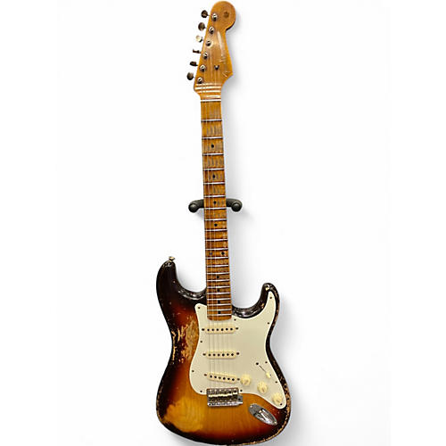 Used 2024 Fender ltd red hot strat heavy relic 3 Tone Sunburst Solid Body Electric Guitar 3 Tone Sunburst