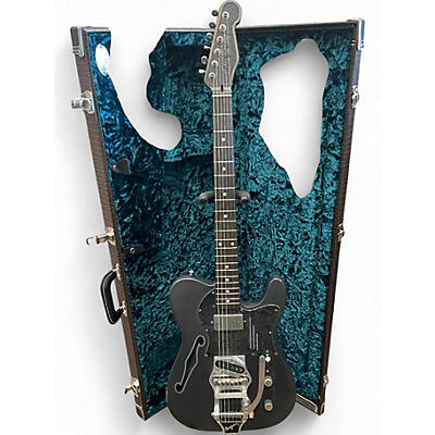 Used 2024 James Trussart Deluxe Steelcaster W/ B16 Bigsby black/perforated Hollow Body Electric Guitar