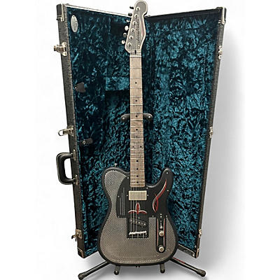 Used 2024 James Trussart Steelcaster Perforated/Pinstripe Black and Silver Solid Body Electric Guitar